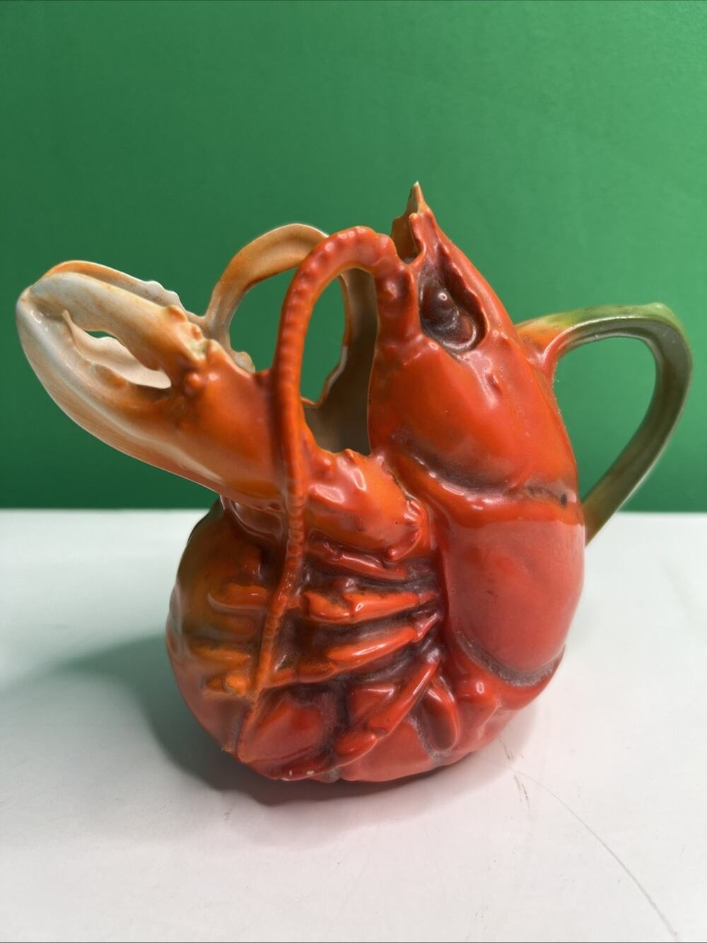 Antique Royal Bayreuth Lobster Butter Pitcher Creamer Porcelain Bavaria 4" Tall